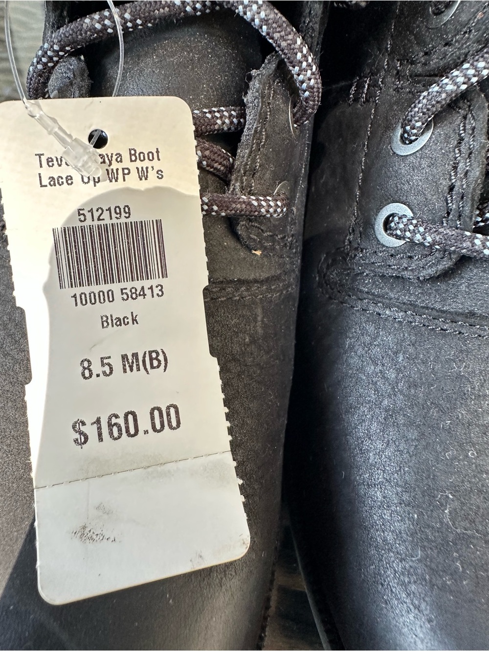 Teva Black Leather Ankle Boot with Subtle Logo Tab